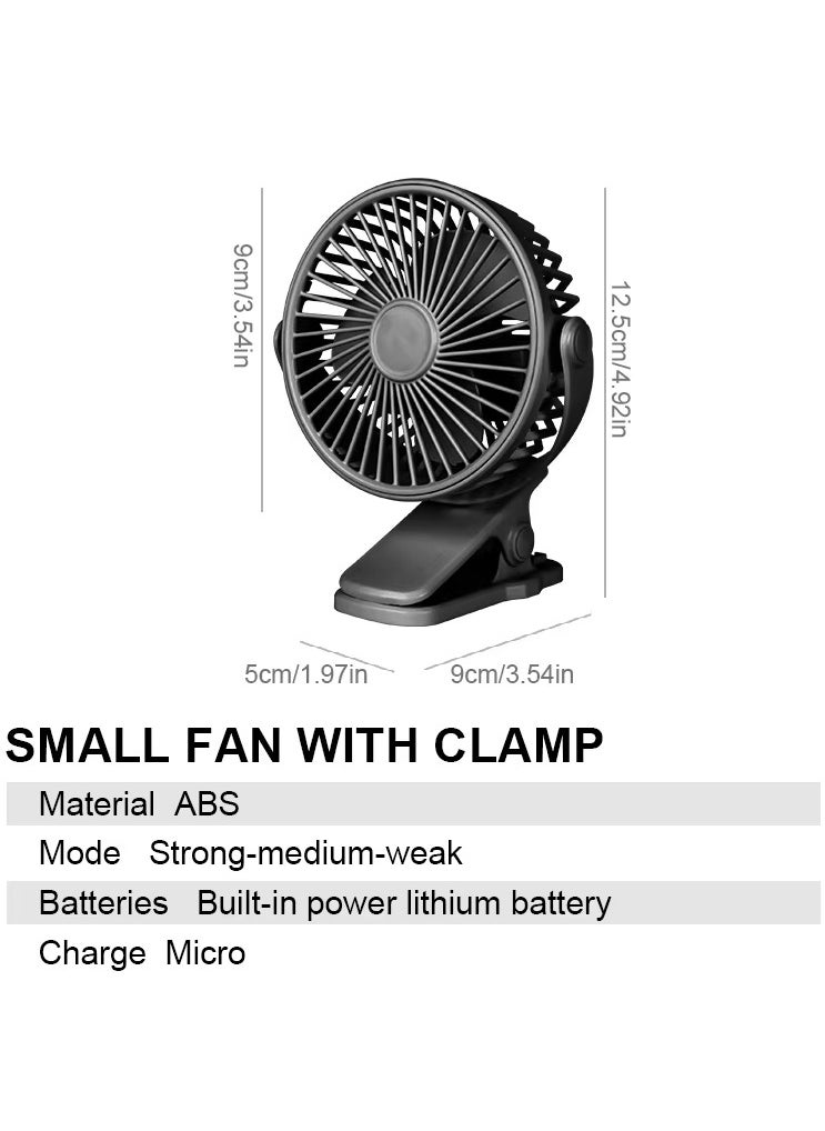 Generic Mini clip electric fan, which can rotate 180 degrees. The stand supports USB charging, and multiple gears can be adjusted.  - Image 2
