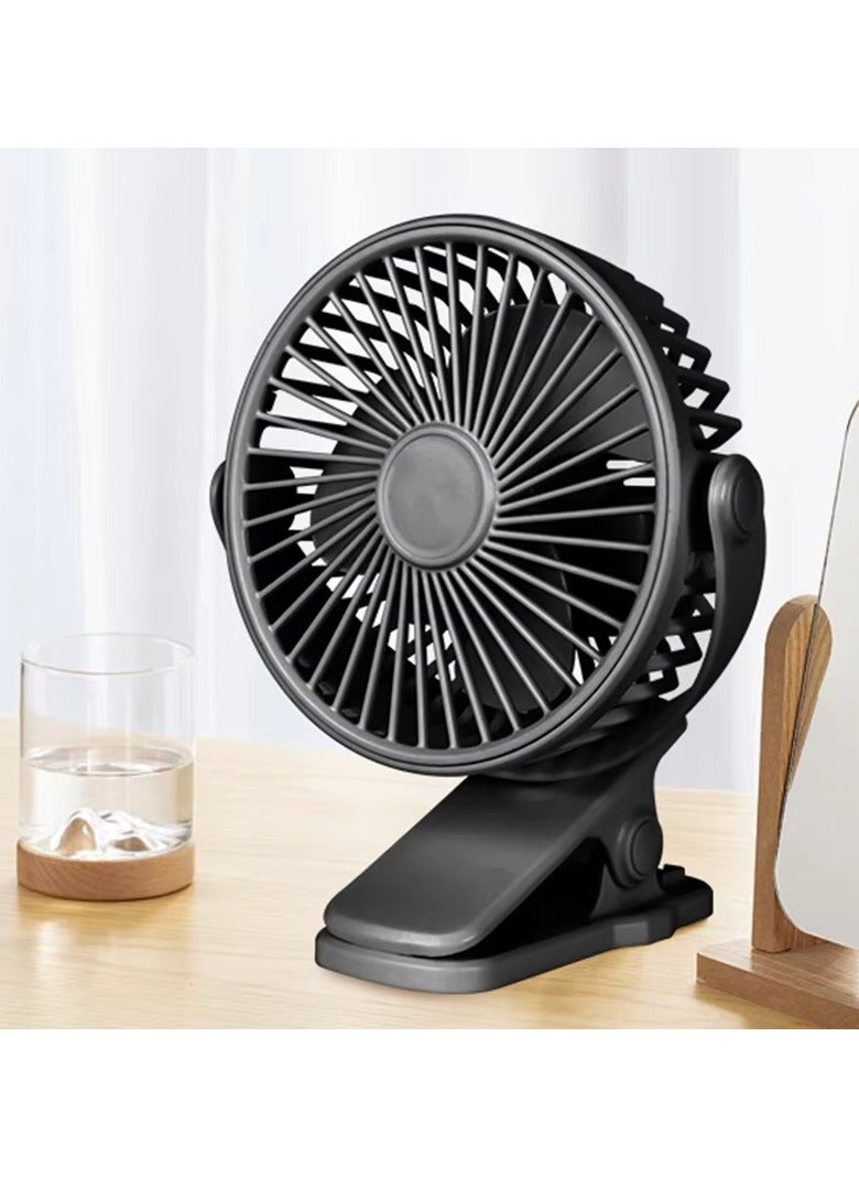 Generic Mini clip electric fan, which can rotate 180 degrees. The stand supports USB charging, and multiple gears can be adjusted.  - Image 1