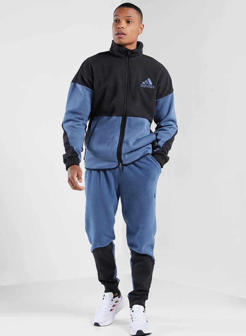 adidas بنطال رياضي بنمط كتل الألوان