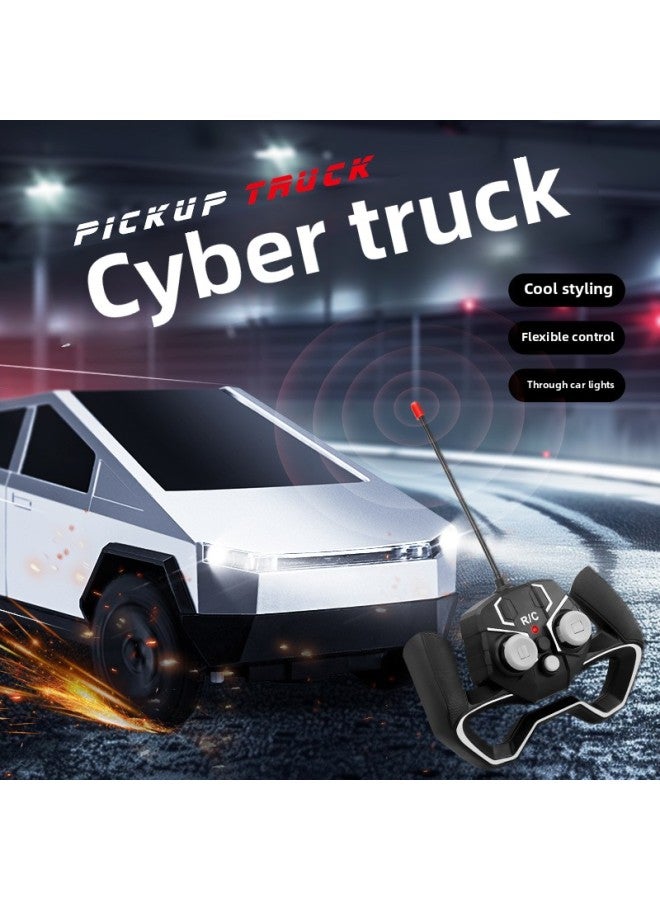 Tera Cyber Pickup Remote Control Car Children's Large Simulation Remote Control Car Toy Children's Model Gift-Color:[bag] Tesla Remote Control Car Comes With 1 Battery  - Image 2
