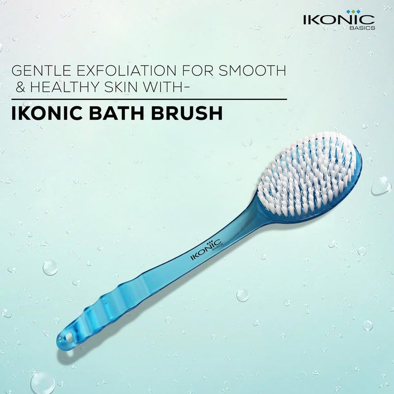 Ikonic Premium Shower Bath Brush IKB705C with Long Ergonomic Handle Soft Bristles for Gentle Exfoliation Deep Cleansing Skin Massage Improved Circulation - Image 3