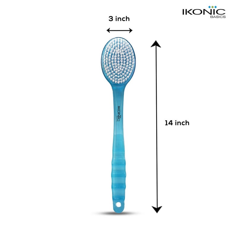 Ikonic Premium Shower Bath Brush IKB705C with Long Ergonomic Handle Soft Bristles for Gentle Exfoliation Deep Cleansing Skin Massage Improved Circulation - Image 2
