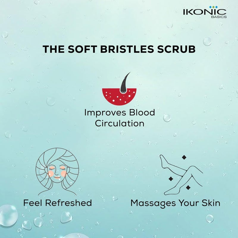 Ikonic Premium Shower Bath Brush IKB705C with Long Ergonomic Handle Soft Bristles for Gentle Exfoliation Deep Cleansing Skin Massage Improved Circulation - Image 4