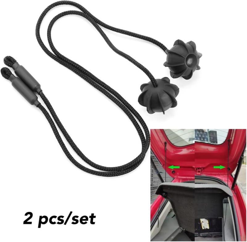 Car Parcel Shelf Cord 2-Pack Black Durable Nylon - High Elasticity Secure Trunk Storage Tie Strap for Hyundai Kona Eon Accent - Image 5
