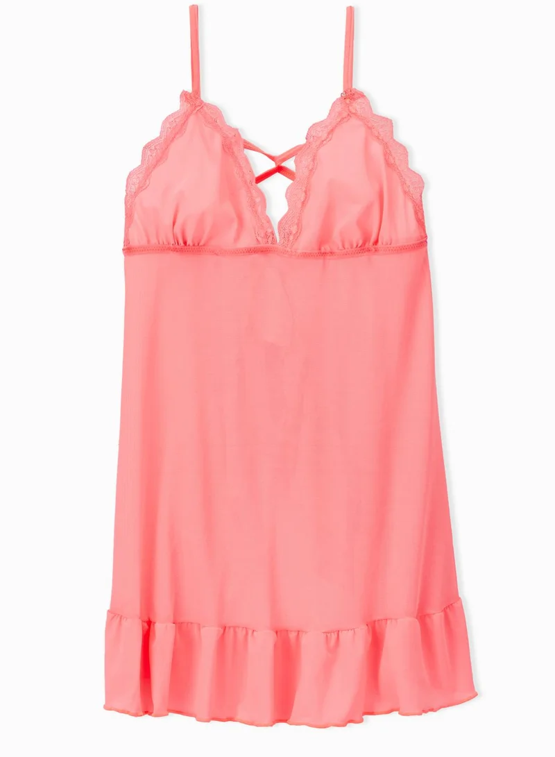 zivame Sheer Bow Babydoll