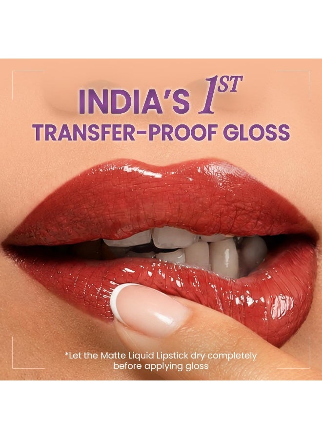 أحمر الشفاه السائل 2 في 1 «Staze Gloss Lock» | أحمر شفاه غير لامع + ملمع شديد اللمعان لا يتلطخ | ثبات لمدة 12 ساعة | ألوان غنية | خفيف الوزن ومقاوم للماء | 04 I'm Shy | 7 غرام - Image 3