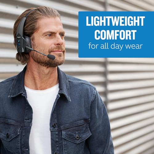 BlueParrott سماعات بلوتوث وايرلس مونو BlueParrott B350-XT مع إلغاء الضوضاء بنسبة 96% وسماعة رأس للطرقات مع ميكروفون، حزام رأس خفيف الوزن قابل للتعديل، حماية بتصنيف IP54، 24 ساعة من وقت التحدث، أسود - Image 4