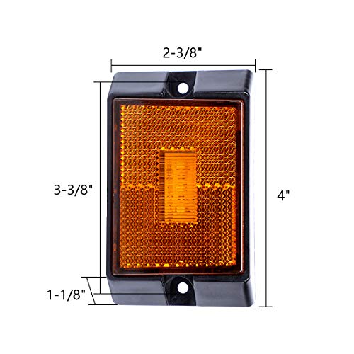CZC AUTO LED Amber Side Marker Lights Sealed Submersible LED Clearance Reflector Lamps Waterproof Trailer Running Lights for 12V Boat Trailer Truck Marine RV (2 pack) - Image 2