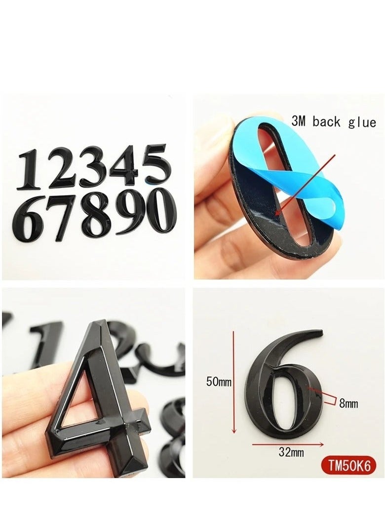 أرقام البوابة من 0 إلى 9، لوحة أرقام بلاستيكية، لوحة أرقام للباب، لافتة درج المنزل، ملصق عنوان المكتب المنزلي، ملصق الباب - Image 2