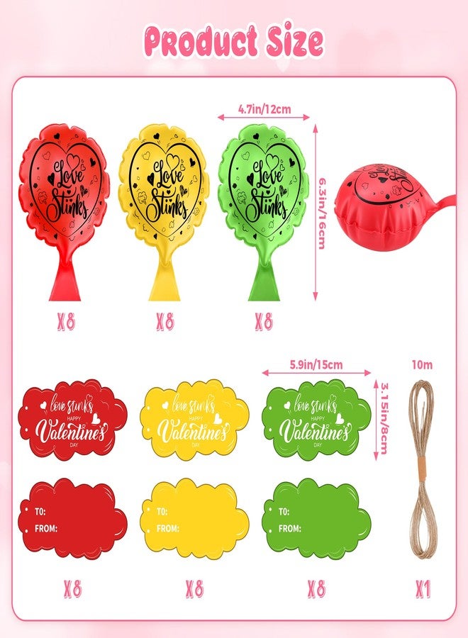 Vynium 24 Pack Valentine's Day Whoopie Cushions Card Set, Love Stinks Self Inflating Whoopee Cushion, Adult Valentine's Day Party Favors Fart Prank Kit, Novelty Trick Joke Gift for Adults Office Home (24PCS) - Image 2