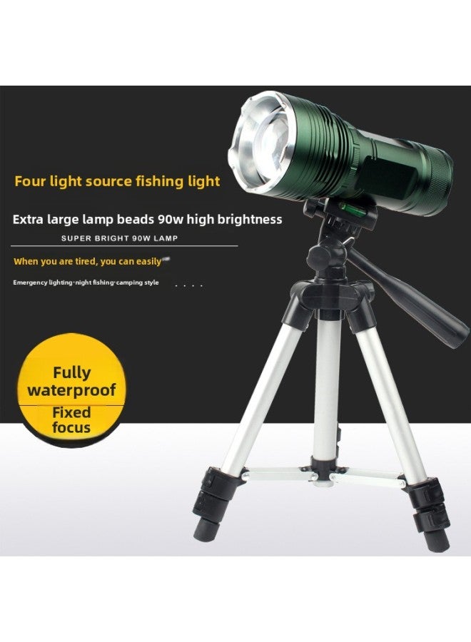 Factory Wholesale Fishing Lights Night Fishing Lights High-power Four Light Source Zoom Charging Purple Light Blue Light Fishing Lights