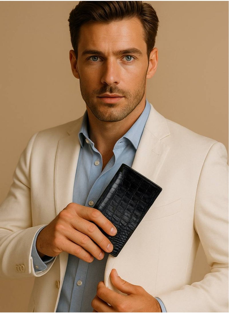 celora Celora Luxury Genuine Leather Long Wallet for Men – Slim & Sophisticated Design  - Image 2