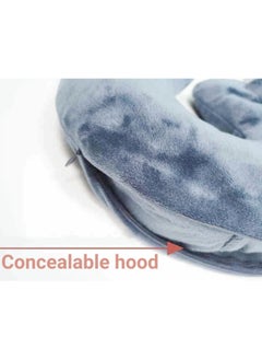 Inflatable Hoodie Travel Neck Pillow Adjustable Comfort, Lightweight for Airplane Flight, Soft Luxury Texture Velvet Hood Keeps Warm, Manual Press Pump Inflation and Auto-Deflation, Machine Washable (Light Grey) - pzsku/ZD86F68531BD56E0C669EZ/45/_/1716467083/b2b8b73c-63e0-44a5-b8f8-471413ff5d4c