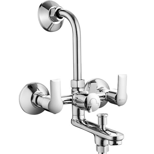 ALTON XNO5090 Brass 3-IN-1 Wall Mixer With Provision For Over Head Shower and Hand Shower with190mm Long Bend Pipe (Chrome) - Image 1