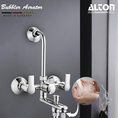 ALTON XNO5090 Brass 3-IN-1 Wall Mixer With Provision For Over Head Shower and Hand Shower with190mm Long Bend Pipe (Chrome) - Image 4