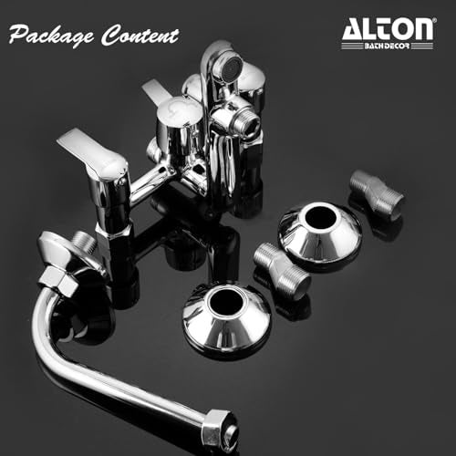 ALTON XNO5090 Brass 3-IN-1 Wall Mixer With Provision For Over Head Shower and Hand Shower with190mm Long Bend Pipe (Chrome) - Image 5