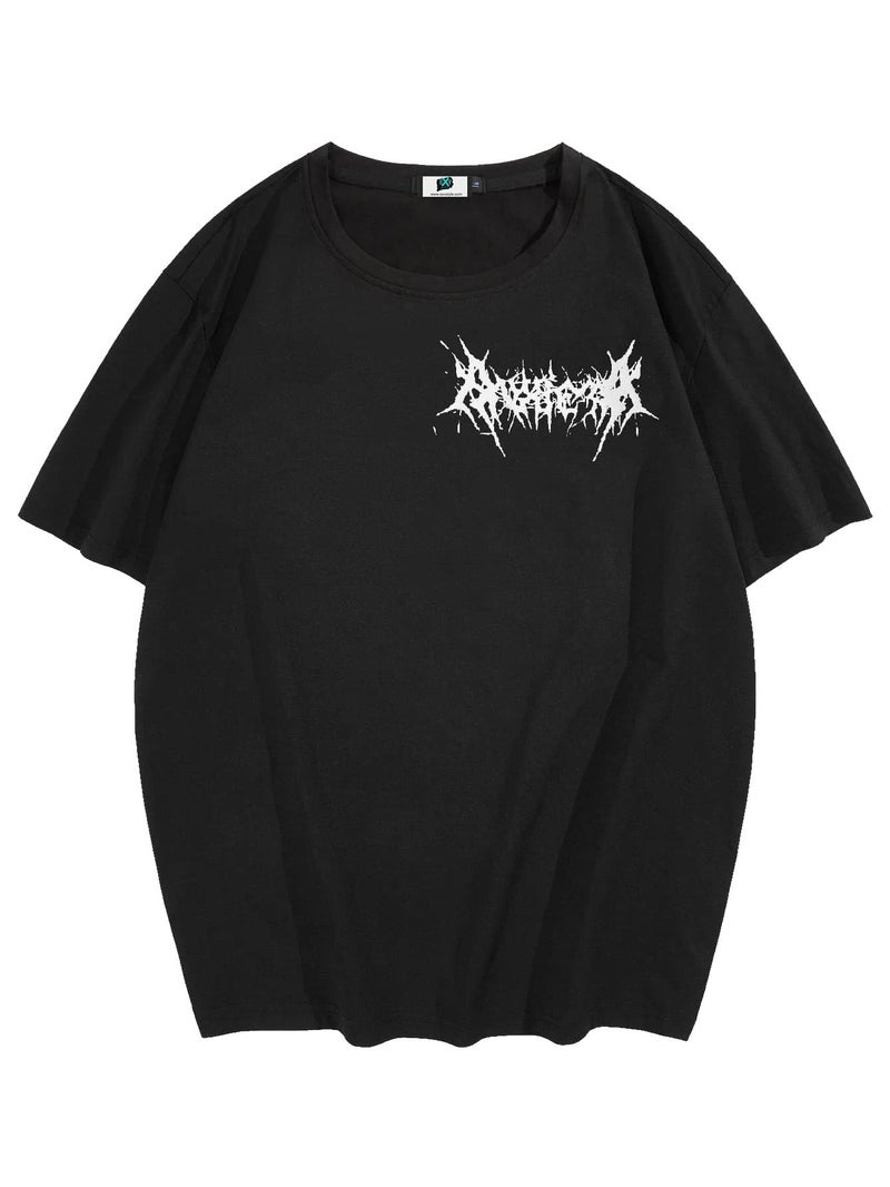 SXV STYLE SXV 'Rest Less’ Printed Cool Aesthetic Oversized Baggy Cotton T-Shirt for Men & Women (in, Alpha, 2XL, Regular, Black) - Image 2