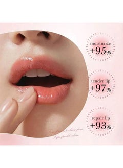 Charm Kiss 2 Pcs Moisturizing Honey Pot Lip Oil Lip Gloss, Natural Honey Sleeping Lip Mask, Lip Balm, Hydrating & Prevention Dry & Cracked Lip Scrubs Exfoliator, Winter Lip Care Products(Peach+Honey) 