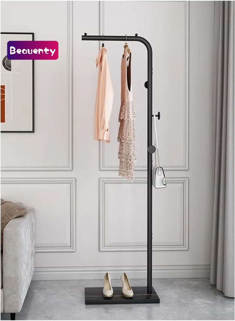 Beauenty Metal Freestanding Coat Shelf Lobby Coat Tree Shelf With 3 Hooks Large Coat Hanger Shelf With Stable Slate Base For Bedroom Office 45X25X170 Cm - Image 1