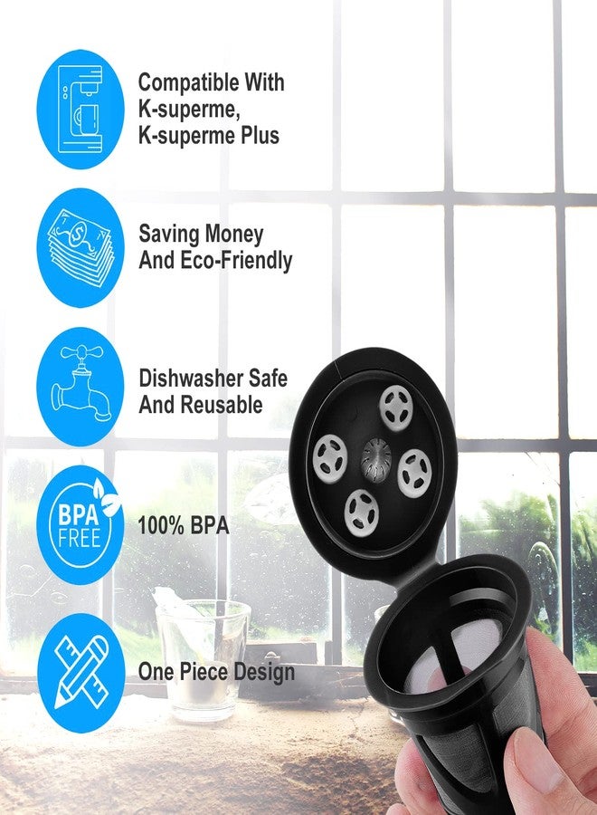 dadop Reusable K Cups for Keurig Supreme and K-Supreme Plus, 4 Pack Refillable Kcup Compatible with K Slim K-Duo Coffee Maker - MultiStream Technology Coffee Pods Filter - Image 3