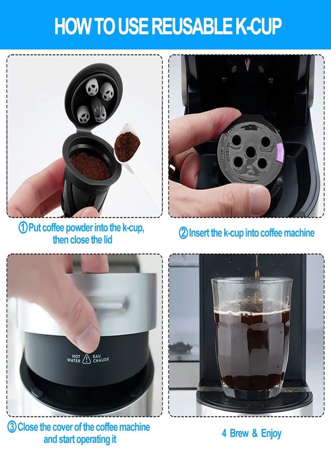 dadop Reusable K Cups for Keurig Supreme and K-Supreme Plus, 4 Pack Refillable Kcup Compatible with K Slim K-Duo Coffee Maker - MultiStream Technology Coffee Pods Filter - Image 5
