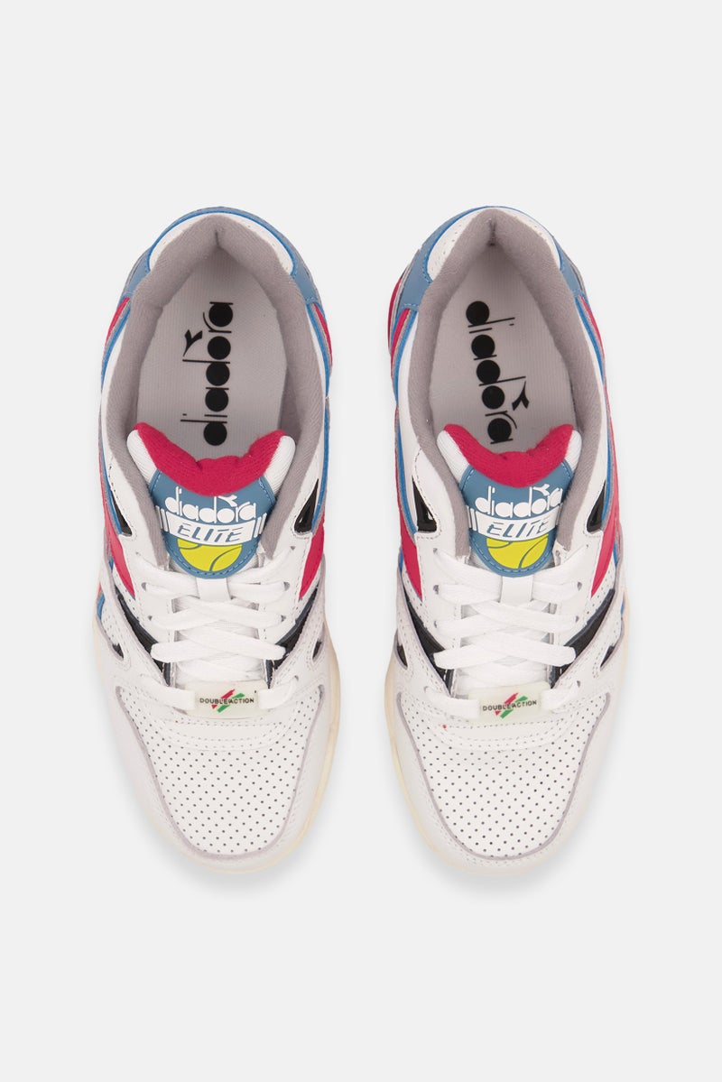 DIADORA Kids Boy Duratech Elite Leather Outdoor Shoes, White Combo - Image 2