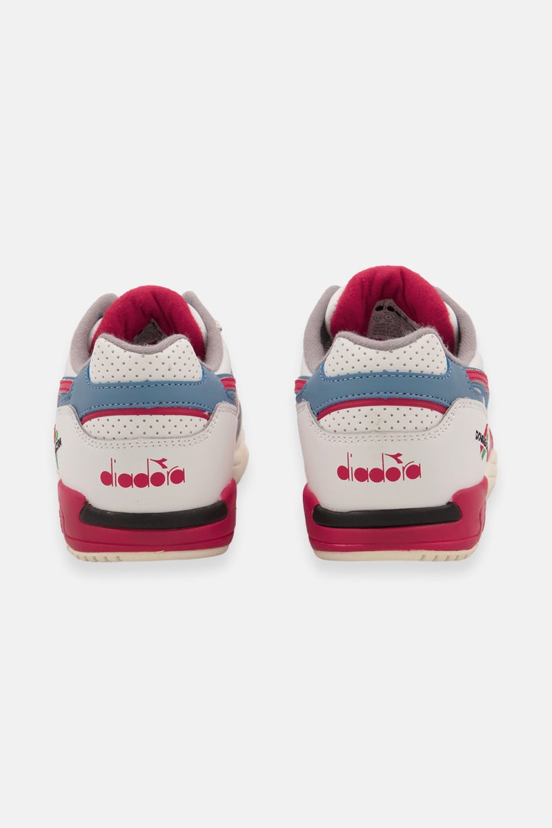 DIADORA Kids Boy Duratech Elite Leather Outdoor Shoes, White Combo - Image 3