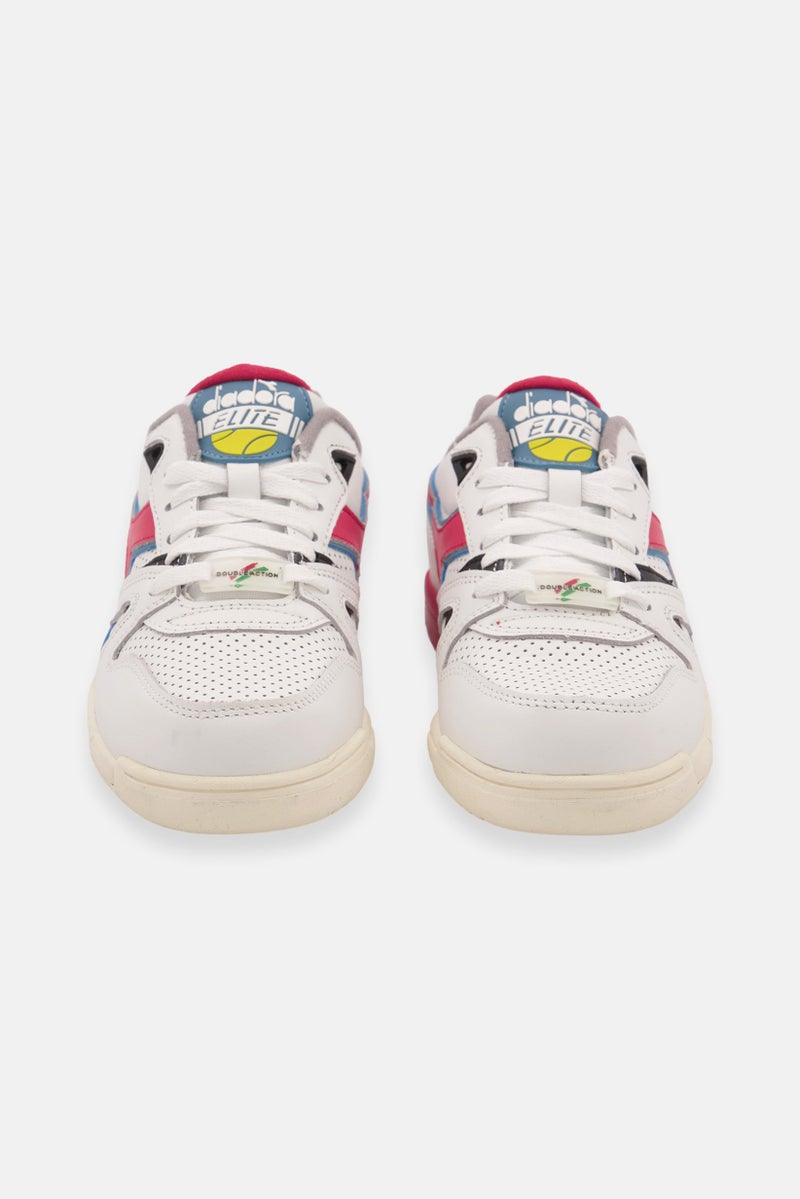 DIADORA Kids Boy Duratech Elite Leather Outdoor Shoes, White Combo - Image 4