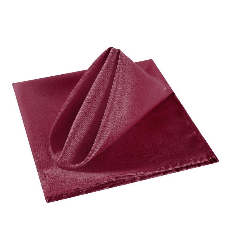 Cupuamon Cloth Napkins 20x20 inch Washable Polyester Dinner Napkins Soft Table Napkins for Wedding Party Dining Banquet(Burgundy 12PCS) - Image 2