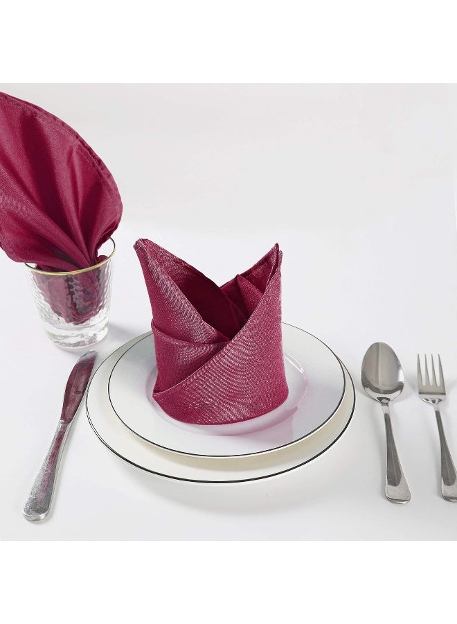 Cupuamon Cloth Napkins 20x20 inch Washable Polyester Dinner Napkins Soft Table Napkins for Wedding Party Dining Banquet(Burgundy 12PCS) - Image 5