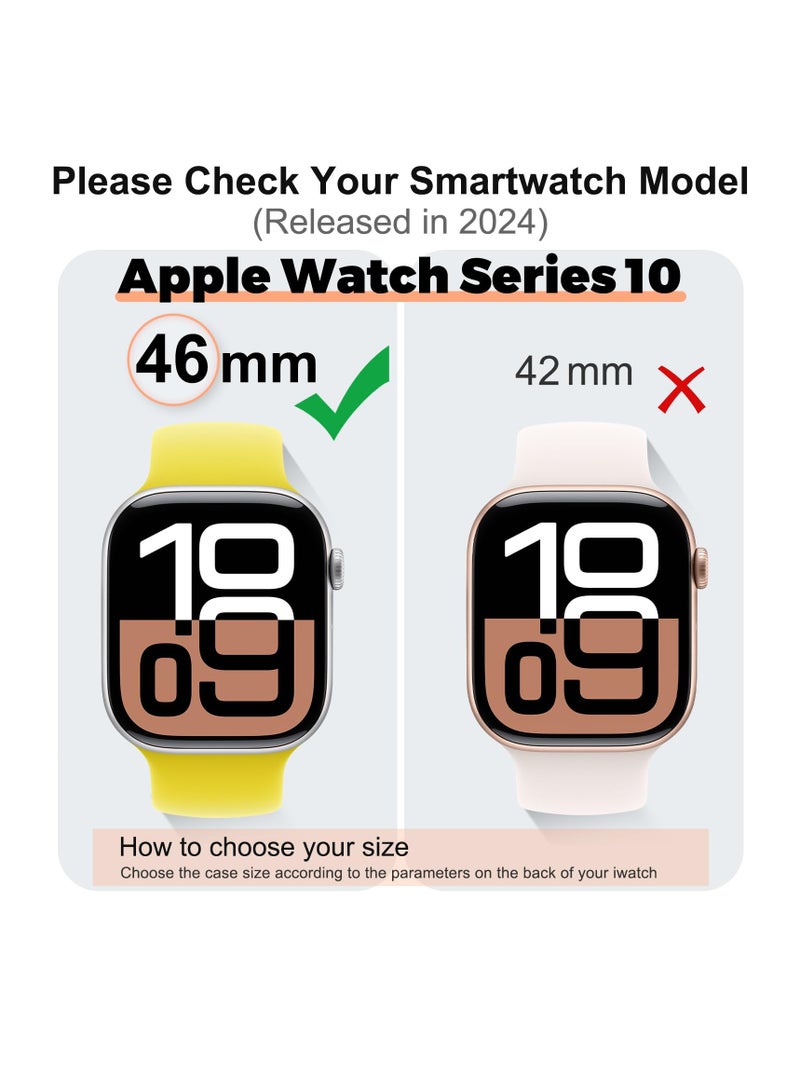 SYOSI Screen Protector Compatible with Apple Watch Series 10 46mm Case, Soft TPU Plated Case, All-Around Protective Screen Full Cover Bumper, Compatible for iWatch Series 10 Smart Watch (6-Pack ) - Image 2