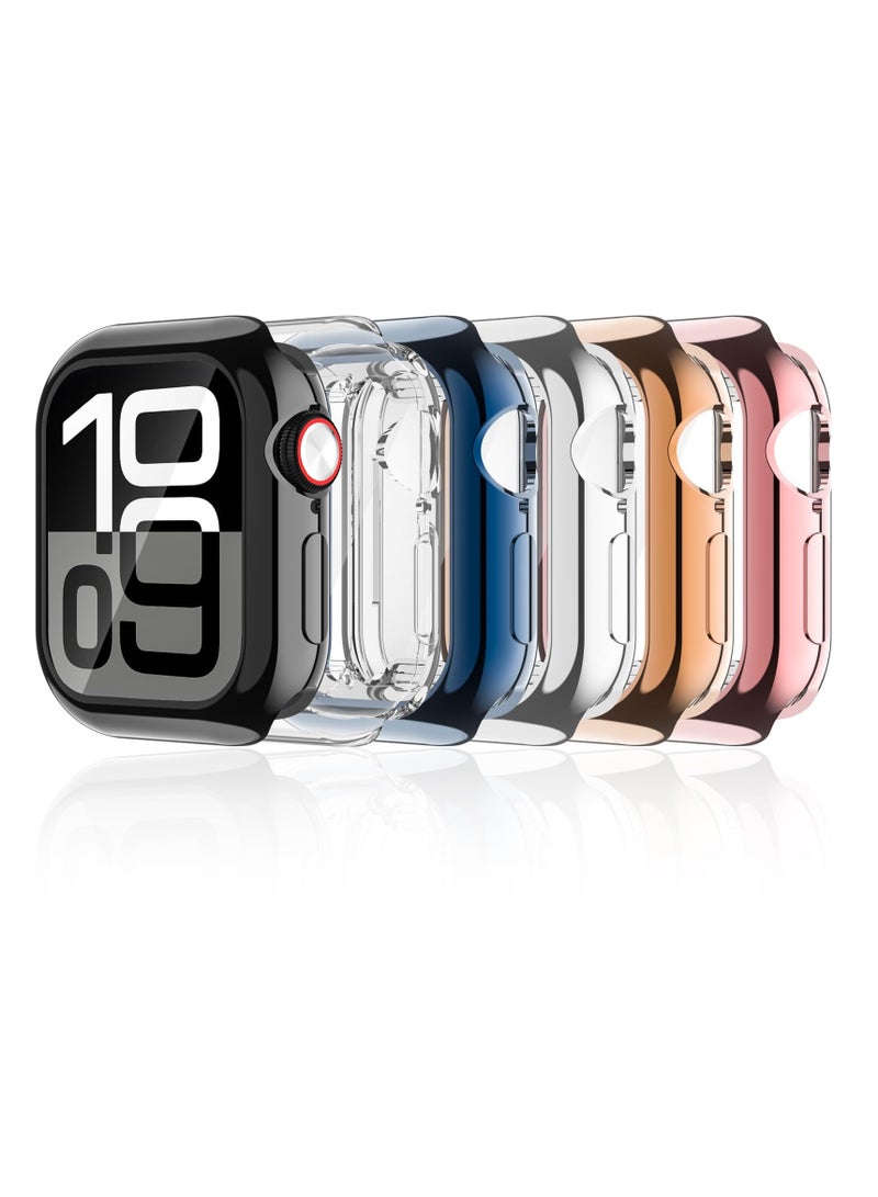 SYOSI Screen Protector Compatible with Apple Watch Series 10 46mm Case, Soft TPU Plated Case, All-Around Protective Screen Full Cover Bumper, Compatible for iWatch Series 10 Smart Watch (6-Pack ) - Image 1