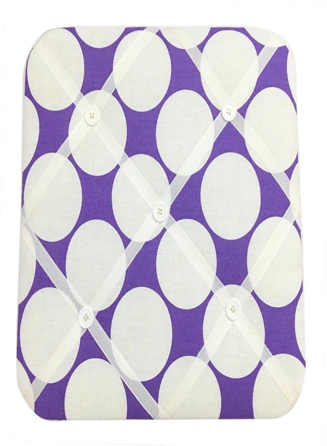 Bacati Large Dots Fabric Memory/Memo Photo Bulletin Board, Purple - Image 1