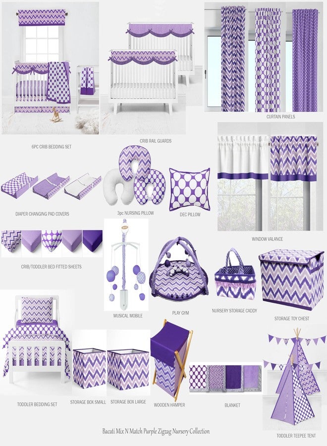 Bacati Large Dots Fabric Memory/Memo Photo Bulletin Board, Purple - Image 3