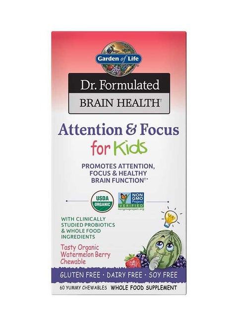 Dr Formulated Brain Health Attention And Focus For Kids 60 Chewables