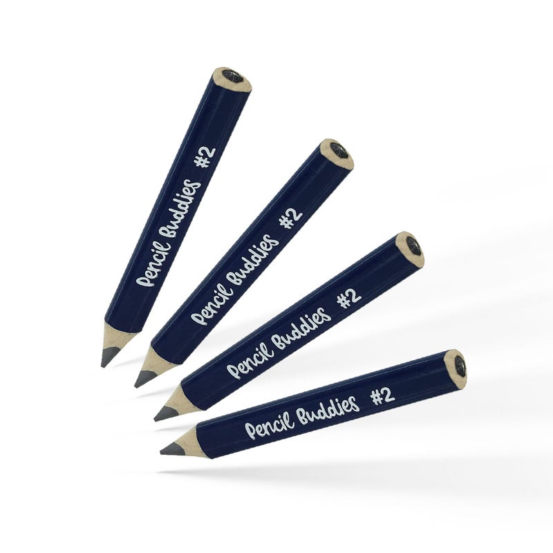 Pencil Buddies Kids Pencils for Toddlers, Beginners, Preschool and Kindergarten Ages 2-6 years With Jumbo Triangle Shape, #2 Graphite, Fat Pencils With Easy Grip and Large Core (8 pack + Sharpener, Navy Blue) - Image 1