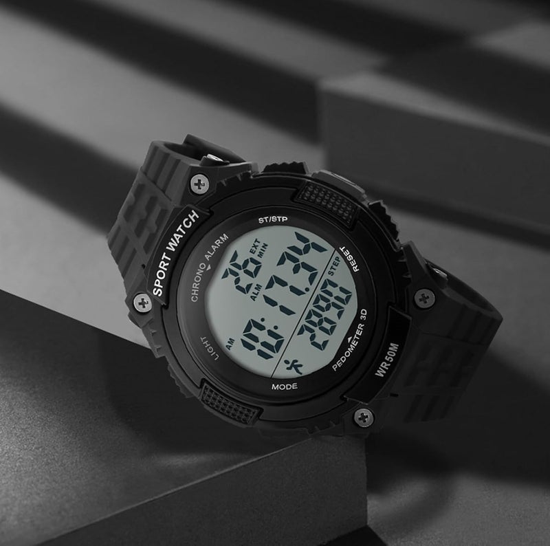 Fanmis Men Pedometer Watches Military Multifunctional 50M Waterproof Digital Outdoor Sports Watch - Image 4