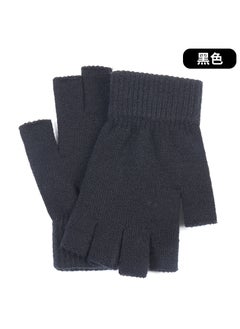 Generic Knitted Half-Finger Gloves Adult Winter WarmAB yarn half finger black AB yarn half finger black 