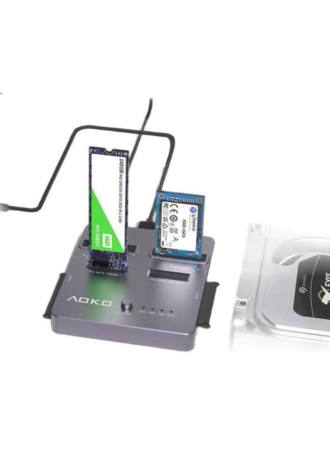 Aoko Nvme/Sata Dual-Bay Ssd Cloner, Msata/M.2 Sata Compatible Base, Ssd Mechanical Hard Drive Cloning Machine, Copier Da28Gr - Image 1