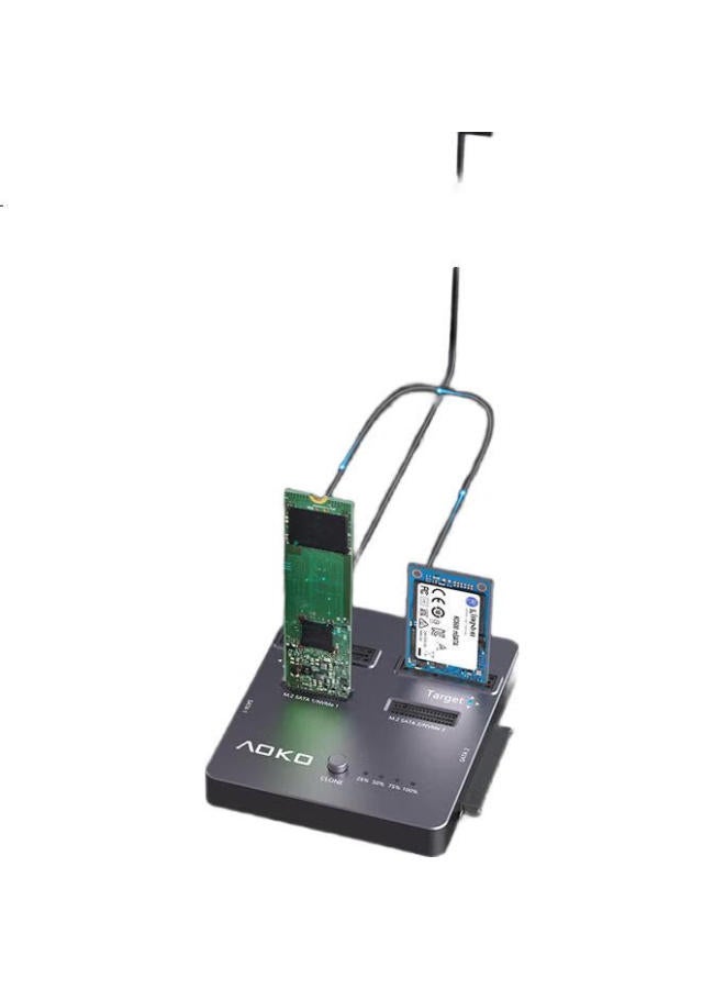 Aoko Nvme/Sata Dual-Bay Ssd Cloner, Msata/M.2 Sata Compatible Base, Ssd Mechanical Hard Drive Cloning Machine, Copier Da28Gr - Image 3