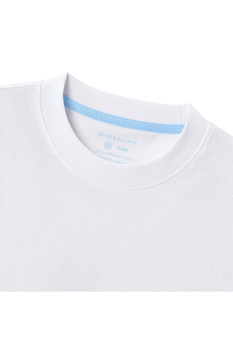 جيوردانو تيشيرت رجالي أبيض بياقة دائرية - Image 3