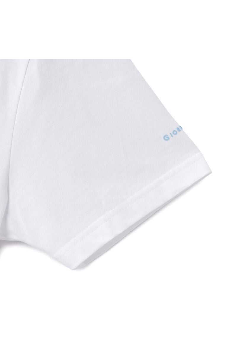 جيوردانو تيشيرت رجالي أبيض بياقة دائرية - Image 4