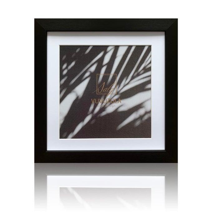 SQUARE PICTURE FRAMES 8X8 INCH BLACK PHOTO FRAME WITH MOUNT FOR 6X6 INCH PHOTO WITH REAL GLASS FOR WALL