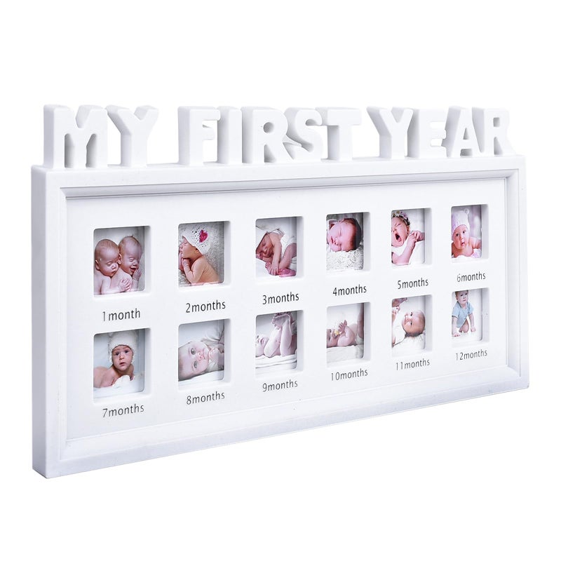 MICKYU Baby Picture Frame  Baby Essentials Must Haves Newborn Stuff Nursery Decor First Mothers Day Gift for New Mom White