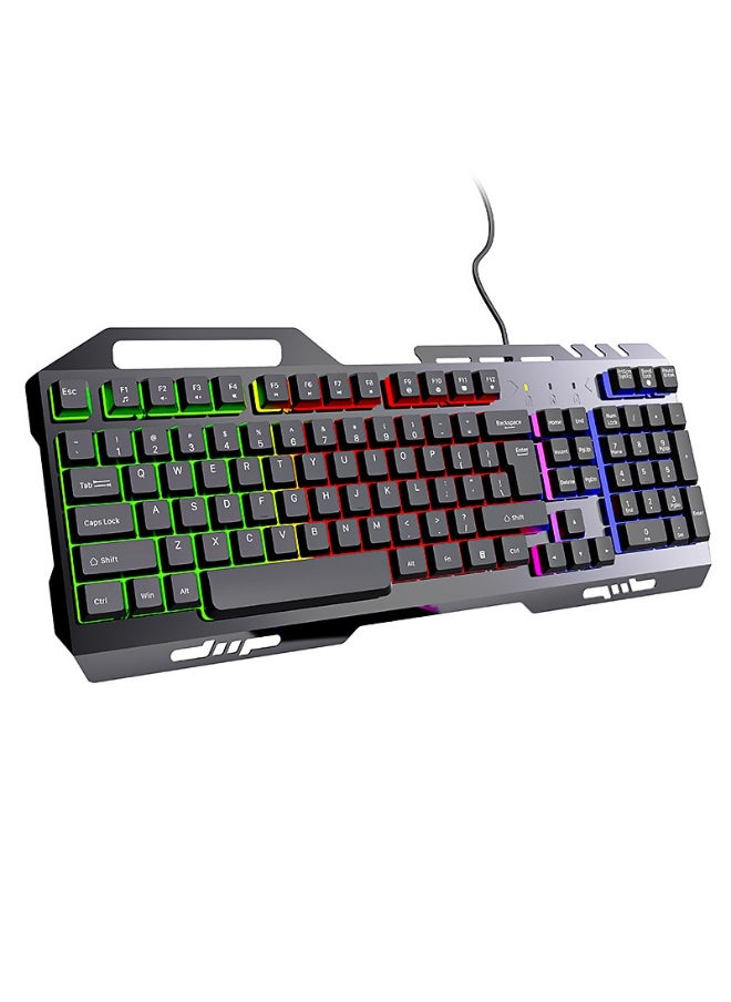 Keyboard,K320 104 Keys Gaming Keyboard and Mouse Combo with RGB Backlit Number Pad, All-Metal Panel Waterproof Light Up PC Keyboard, USB Wired Computer Keyboards Gaming for MAC Xbox PC Gamer