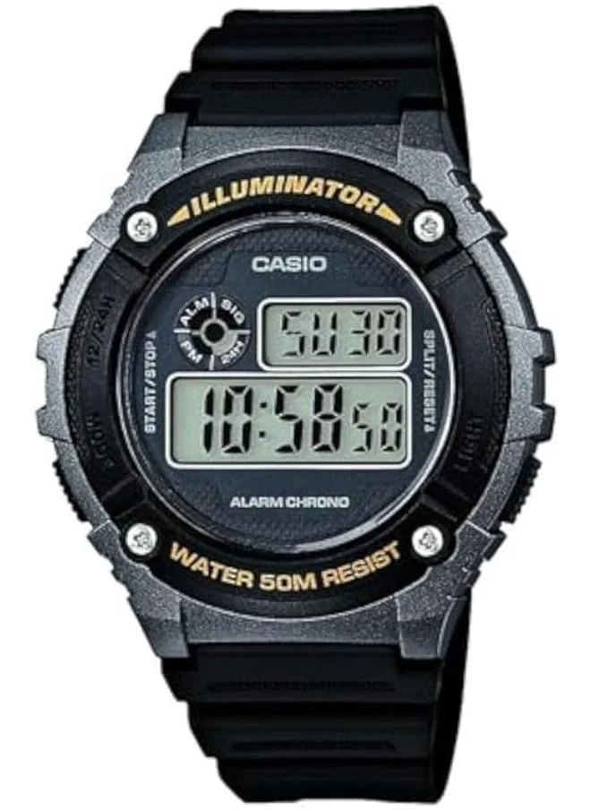 CASIO Men's Digital Display Watch With Black Resin Strap - W-216H-1BVDF