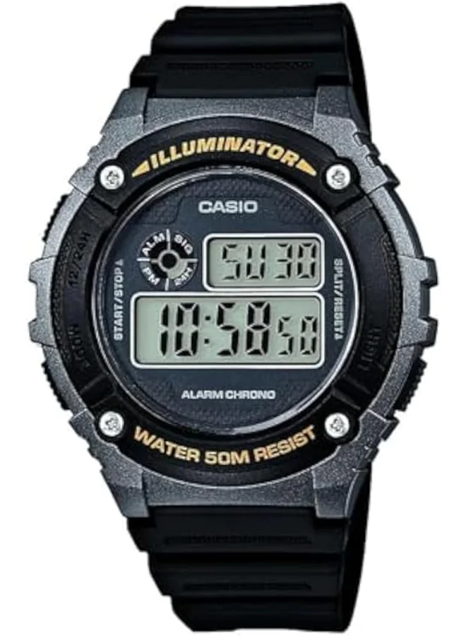 CASIO Men's Resin Digital Watch W-216H-1BVDF - 46 mm
