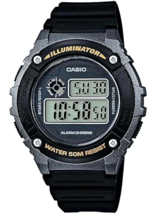CASIO Men's Resin Digital Watch W-216H-1BVDF - 46 mm