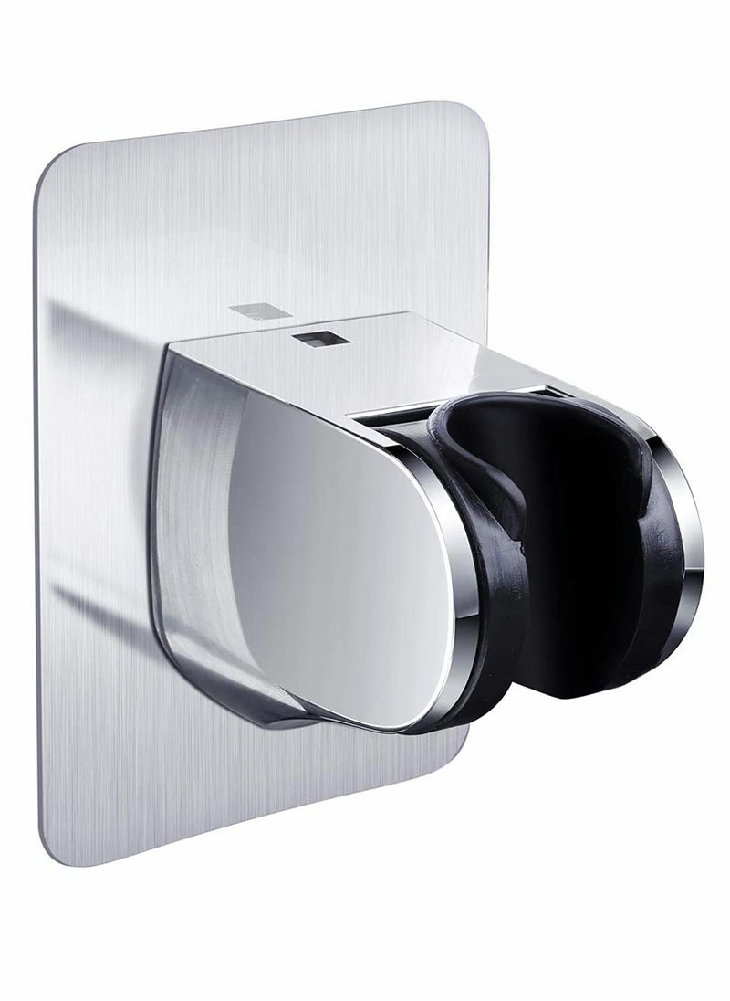KASTWAVE Shower Head Holder, Adjustable Shower Holder Fixed Mounted Wall Bracket for Handheld Shower Head, Chrome Finish, Self - Adhesive Wall Mount Showers Shelf for Home Bathroom (Silver)  - Image 1