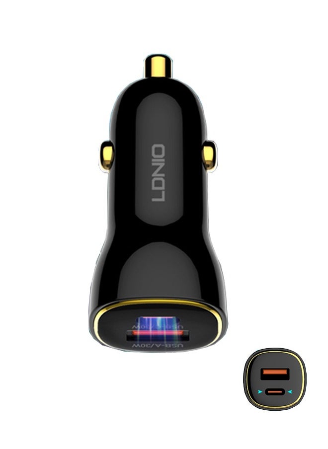 LDNIO 60W Car charger Dual USB Ports PD QC Super Fast Car charger Type C Compatible With iPhone 16 15 14 13 12 11 iPad Pro mini 6 Samsung S24 S23 S22 Xiaomi Airpods 4 Apple Watch S10 Black  - Image 1